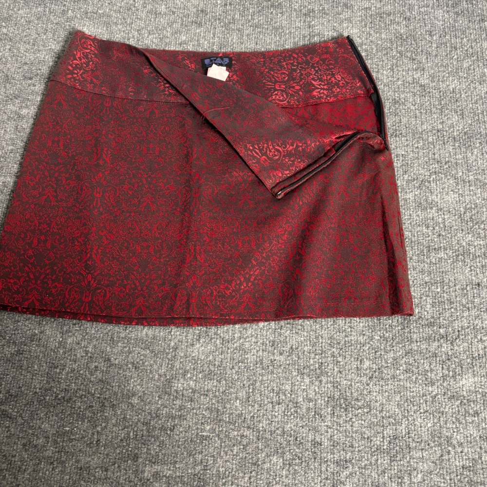 Womens Red Floral Mini‎ Skirt Party Cocktail Clubwear